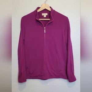 💚5/$25 Appleseed's Purple Zip Up Track Jacket Stretch Cotton Blend Pockets